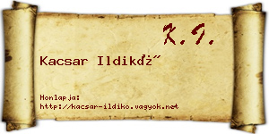 Kacsar Ildikó névjegykártya